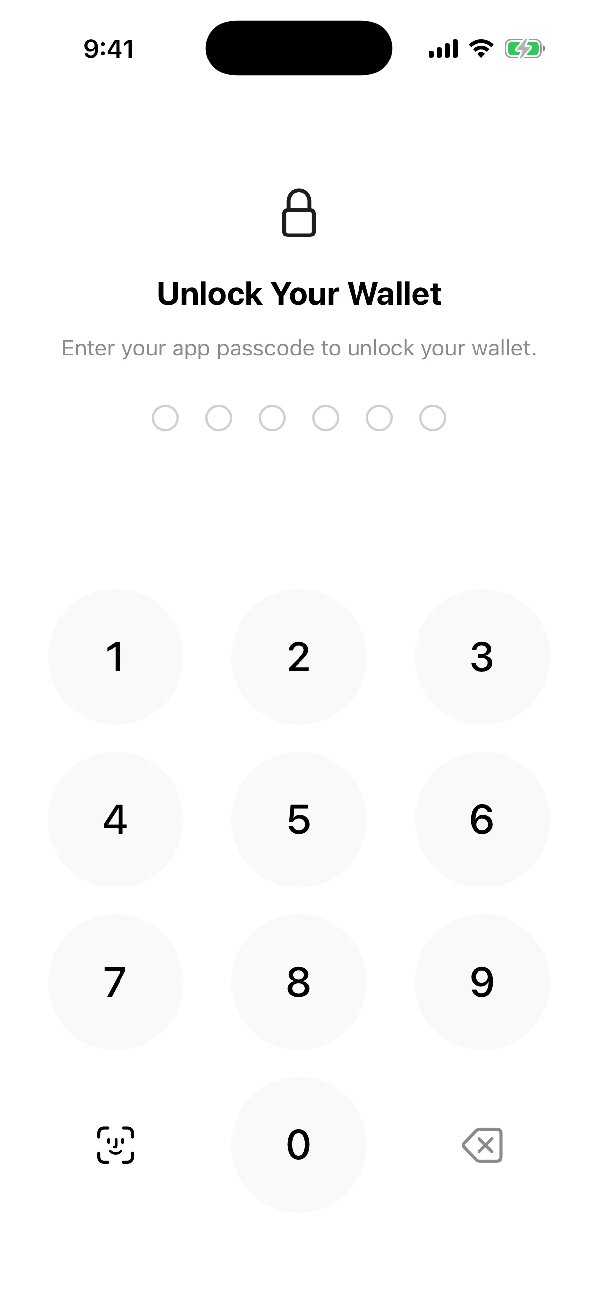 Aperture’s app-passcode fallback after Face ID Real Aperture Unlock Your Wallet passcode screen after Face ID fallback